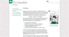 Desktop Screenshot of forschung.tu-clausthal.de
