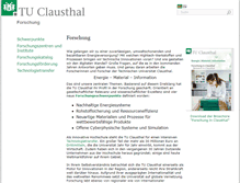 Tablet Screenshot of forschung.tu-clausthal.de