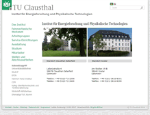 Tablet Screenshot of pe.tu-clausthal.de